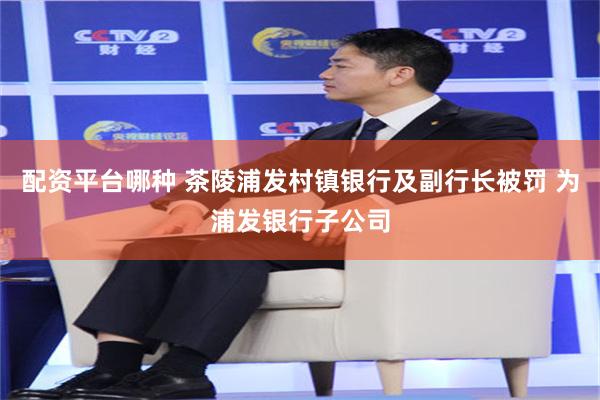 配资平台哪种 茶陵浦发村镇银行及副行长被罚 为浦发银行子公司